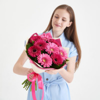 Bouquet Sun (lilac - 9 gerberas)